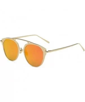 Women's Metal Fashion Cateye Aviators retro mirror lens Sunglasses - CV188NU50HM $4.92 Aviator