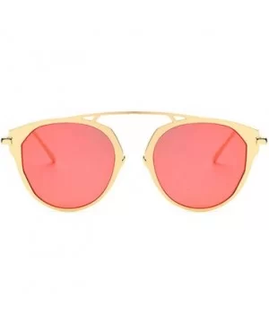 Women's Metal Fashion Cateye Aviators retro mirror lens Sunglasses - CV188NU50HM $4.92 Aviator