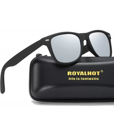 Polarized Square Sunglasses for Driving Men Alloy Frame UV 400 Protection - Silver - CE18YKZULCR $12.81 Sport