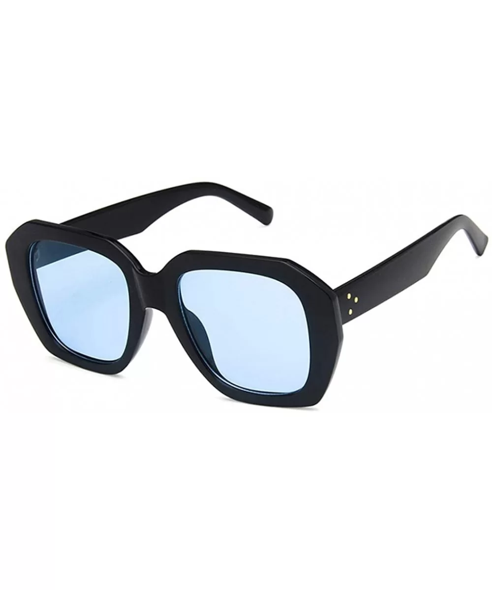 Unisex Sunglasses Fashion Bright Black Grey Drive Holiday Square Non-Polarized UV400 - Bright Black Blue - CC18RLIZ7TK $6.42 ...