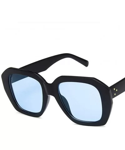 Unisex Sunglasses Fashion Bright Black Grey Drive Holiday Square Non-Polarized UV400 - Bright Black Blue - CC18RLIZ7TK $6.42 ...