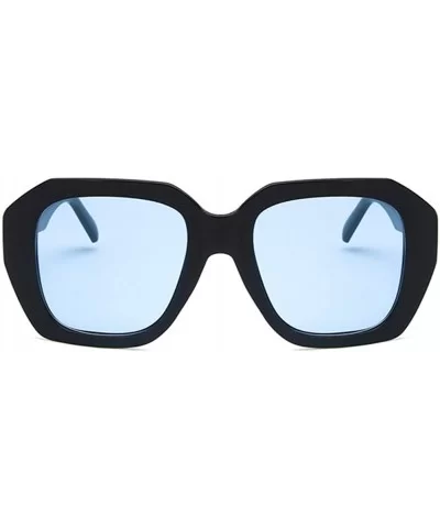 Unisex Sunglasses Fashion Bright Black Grey Drive Holiday Square Non-Polarized UV400 - Bright Black Blue - CC18RLIZ7TK $6.42 ...