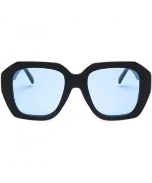 Unisex Sunglasses Fashion Bright Black Grey Drive Holiday Square Non-Polarized UV400 - Bright Black Blue - CC18RLIZ7TK $6.42 ...