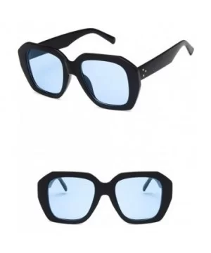 Unisex Sunglasses Fashion Bright Black Grey Drive Holiday Square Non-Polarized UV400 - Bright Black Blue - CC18RLIZ7TK $6.42 ...