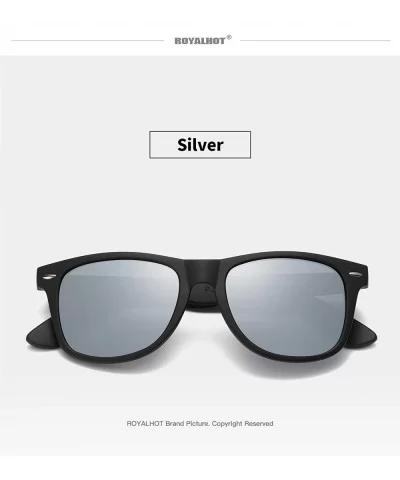 Polarized Square Sunglasses for Driving Men Alloy Frame UV 400 Protection - Silver - CE18YKZULCR $12.81 Sport