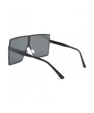 Fashion Square Brand Designer Unisex Summer Large Size Sunglasses UV400 71mm - Black - CQ1888K4Z3A $8.58 Square