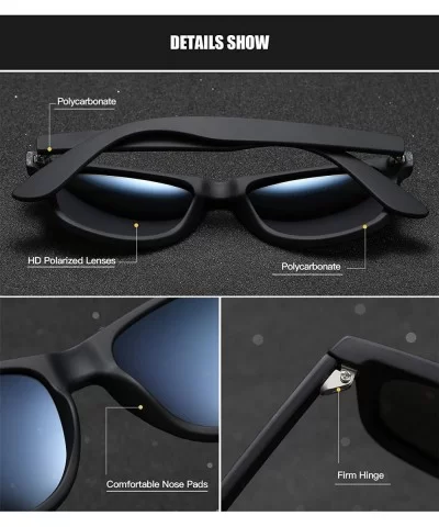 Polarized Square Sunglasses for Driving Men Alloy Frame UV 400 Protection - Silver - CE18YKZULCR $12.81 Sport