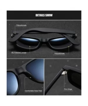 Polarized Square Sunglasses for Driving Men Alloy Frame UV 400 Protection - Silver - CE18YKZULCR $12.81 Sport