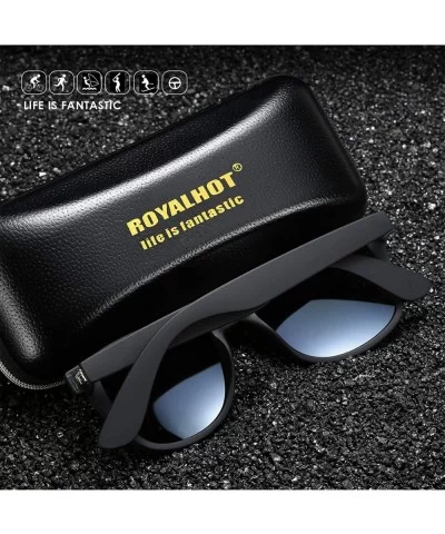 Polarized Square Sunglasses for Driving Men Alloy Frame UV 400 Protection - Silver - CE18YKZULCR $12.81 Sport