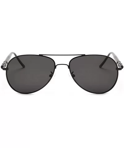 Polarized Sunglasses for Men Women-Classic Aviator Style-UV Protection 8084 - Black - C4199UTDRN7 $4.61 Aviator