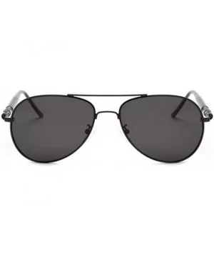 Polarized Sunglasses for Men Women-Classic Aviator Style-UV Protection 8084 - Black - C4199UTDRN7 $4.61 Aviator