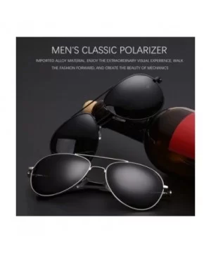 Polarized Sunglasses for Men Women-Classic Aviator Style-UV Protection 8084 - Black - C4199UTDRN7 $4.61 Aviator