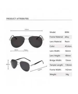 Polarized Sunglasses for Men Women-Classic Aviator Style-UV Protection 8084 - Black - C4199UTDRN7 $4.61 Aviator