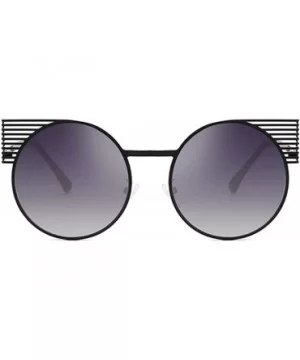 Unisex Vintage Round Metal Frame Tinted Lenses Sunglasses UV400 - Black Gray - C318NRKSTA6 $7.37 Round