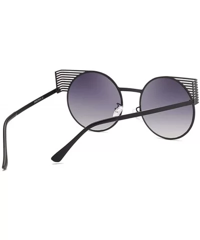 Unisex Vintage Round Metal Frame Tinted Lenses Sunglasses UV400 - Black Gray - C318NRKSTA6 $7.37 Round