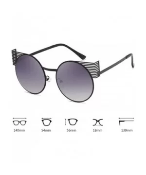 Unisex Vintage Round Metal Frame Tinted Lenses Sunglasses UV400 - Black Gray - C318NRKSTA6 $7.37 Round