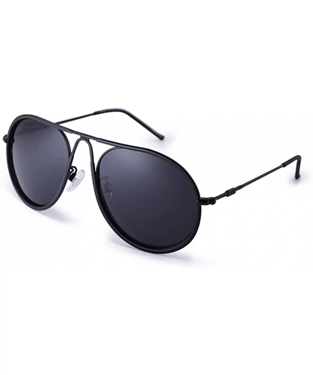 Unisex Aviator Sunglasses Polarized Sun Glasses For Men or Women 16641 - Black Grey - CJ18WH22G7A $15.32 Sport