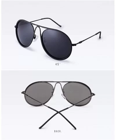 Unisex Aviator Sunglasses Polarized Sun Glasses For Men or Women 16641 - Black Grey - CJ18WH22G7A $15.32 Sport