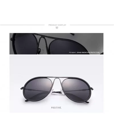 Unisex Aviator Sunglasses Polarized Sun Glasses For Men or Women 16641 - Black Grey - CJ18WH22G7A $15.32 Sport