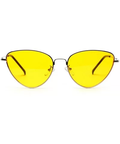 Retro Cat Eye Sunglasses Women Yellow Red Lens Sun Glasses Fashion Light Weight Sunglass Vintage Metal Eyewear - C4198AH8GRU ...