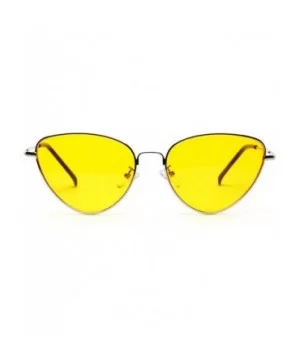 Retro Cat Eye Sunglasses Women Yellow Red Lens Sun Glasses Fashion Light Weight Sunglass Vintage Metal Eyewear - C4198AH8GRU ...