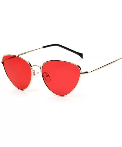 Retro Cat Eye Sunglasses Women Yellow Red Lens Sun Glasses Fashion Light Weight Sunglass Vintage Metal Eyewear - C4198AH8GRU ...