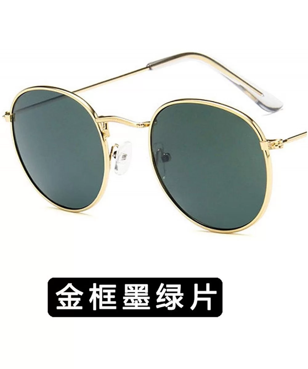 Women Small Luxury Mirror Round Retro Eye Sunglasses Metal Frame Tinted Color Lens Sun Glasses - 8 - CJ198ZH08QR $31.75 Overs...