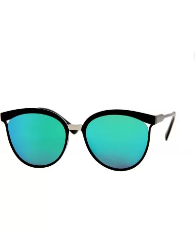 Durable Sunglasses for Women Fashion Cat Eye Mirrored Lens Oversized - C118O7KOYZ9 $7.68 Oversized