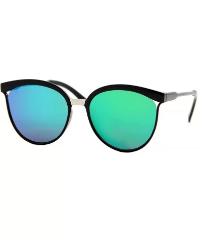 Durable Sunglasses for Women Fashion Cat Eye Mirrored Lens Oversized - C118O7KOYZ9 $7.68 Oversized