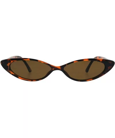 Womens Fashion Sunglasses Skinny Oval Cateye Frame UV 400 - Tortoise (Brown) - CQ18QOXL8OG $7.62 Oval