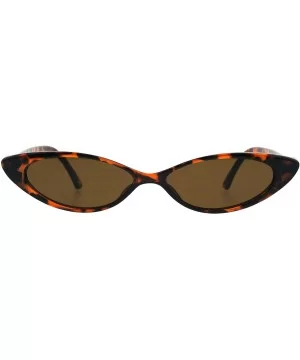 Womens Fashion Sunglasses Skinny Oval Cateye Frame UV 400 - Tortoise (Brown) - CQ18QOXL8OG $7.62 Oval