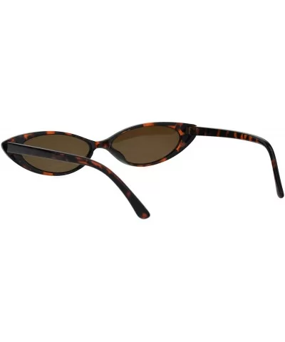 Womens Fashion Sunglasses Skinny Oval Cateye Frame UV 400 - Tortoise (Brown) - CQ18QOXL8OG $7.62 Oval