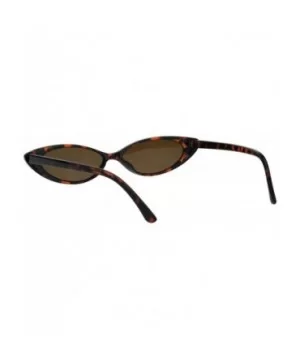 Womens Fashion Sunglasses Skinny Oval Cateye Frame UV 400 - Tortoise (Brown) - CQ18QOXL8OG $7.62 Oval