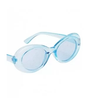 Women Men Transparent Clout Goggles Mod Thick Frame Novelty - Blue - CI190QZ6NS8 $7.46 Oval