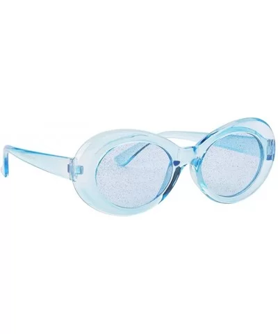 Women Men Transparent Clout Goggles Mod Thick Frame Novelty - Blue - CI190QZ6NS8 $7.46 Oval