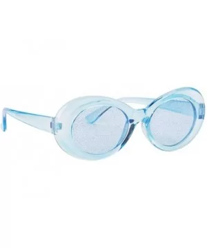 Women Men Transparent Clout Goggles Mod Thick Frame Novelty - Blue - CI190QZ6NS8 $7.46 Oval