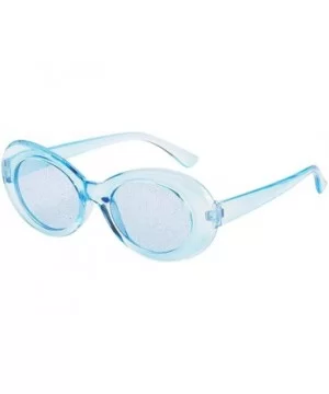 Women Men Transparent Clout Goggles Mod Thick Frame Novelty - Blue - CI190QZ6NS8 $7.46 Oval