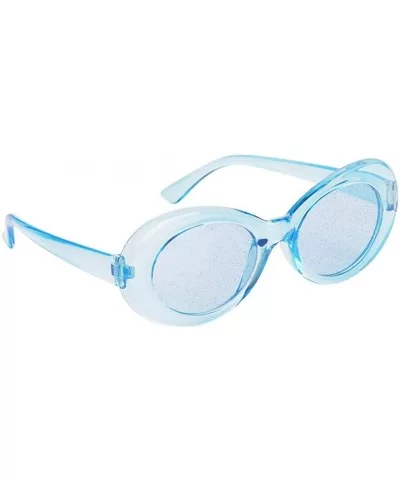 Women Men Transparent Clout Goggles Mod Thick Frame Novelty - Blue - CI190QZ6NS8 $7.46 Oval