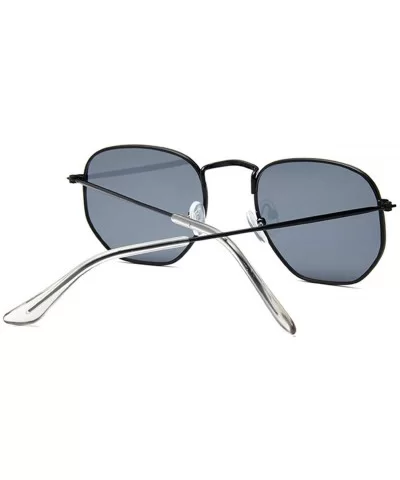 Hexagon Black Sunglasses Women Er Small Square Sunglases Men Metal Frame Driving Fishing Sun Glasses Female - C4199C034YE $17...