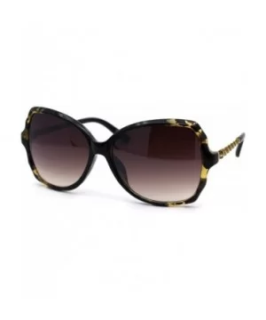 Womens Marble Tortoise Designer Fashion Butterfly Sunglasses - Yellow Tortoise Brown - CQ194KT6MXZ $7.55 Butterfly