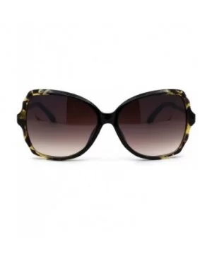 Womens Marble Tortoise Designer Fashion Butterfly Sunglasses - Yellow Tortoise Brown - CQ194KT6MXZ $7.55 Butterfly