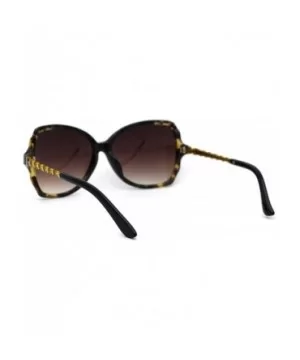 Womens Marble Tortoise Designer Fashion Butterfly Sunglasses - Yellow Tortoise Brown - CQ194KT6MXZ $7.55 Butterfly