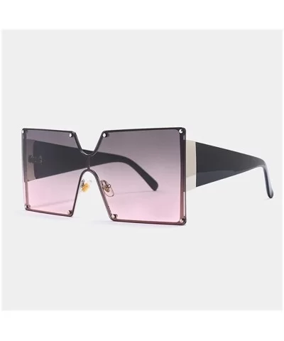 Oversized One Piece Lens Sunglasses Square Frame Sunglasses for Men and Women Uv400 Goggles - CW198KD66MQ $11.44 Oversized