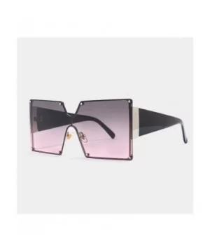 Oversized One Piece Lens Sunglasses Square Frame Sunglasses for Men and Women Uv400 Goggles - CW198KD66MQ $11.44 Oversized