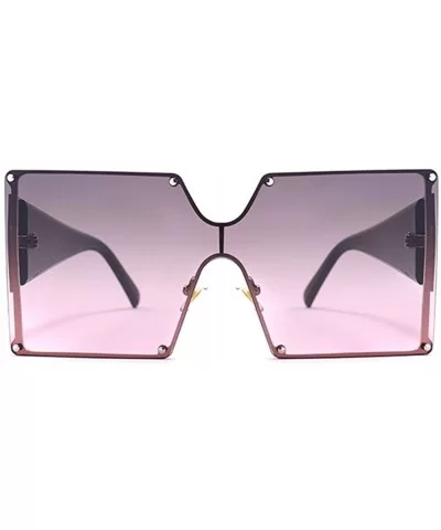 Oversized One Piece Lens Sunglasses Square Frame Sunglasses for Men and Women Uv400 Goggles - CW198KD66MQ $11.44 Oversized