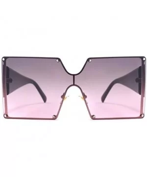 Oversized One Piece Lens Sunglasses Square Frame Sunglasses for Men and Women Uv400 Goggles - CW198KD66MQ $11.44 Oversized