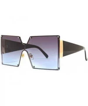 Oversized One Piece Lens Sunglasses Square Frame Sunglasses for Men and Women Uv400 Goggles - CW198KD66MQ $11.44 Oversized