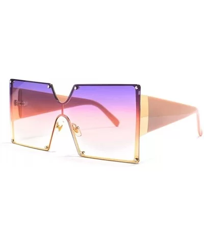 Oversized One Piece Lens Sunglasses Square Frame Sunglasses for Men and Women Uv400 Goggles - CW198KD66MQ $11.44 Oversized