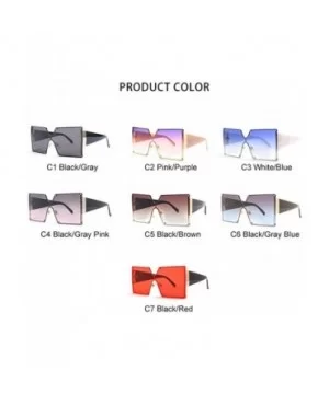 Oversized One Piece Lens Sunglasses Square Frame Sunglasses for Men and Women Uv400 Goggles - CW198KD66MQ $11.44 Oversized