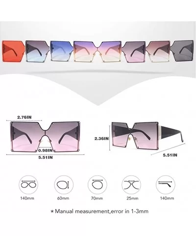 Oversized One Piece Lens Sunglasses Square Frame Sunglasses for Men and Women Uv400 Goggles - CW198KD66MQ $11.44 Oversized